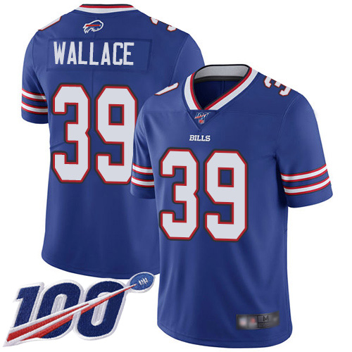 Men Buffalo Bills 39 Levi Wallace Royal Blue Team Color Vapor Untouchable Limited Player 100th Season NFL Jersey